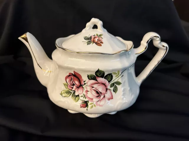 Vintage Arthur Wood Dorset Teapot Gold Trim Flowers