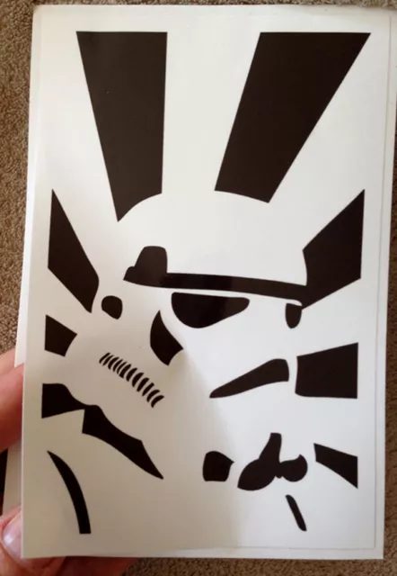 Stormtrooper Sticker, Black & White, Star Wars Character, Non-transparent decal