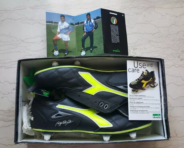 VINTAGE DIADORA ROBERTO baggio club pro NUMBER 10 SC match worn boots shoes 1990 214.08 PicClick UK
