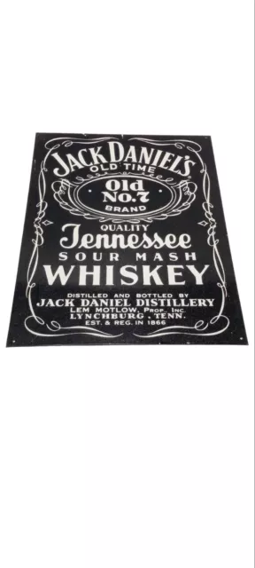 Vintage 90's Metal Sign JACK DANIELS Old No. 7 Brand Tennessee Whiskey 16"x 12"