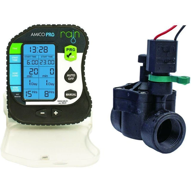 Kit Centralina Programmatore Irrigazione A Batterie Rain Ip68 Amico Pro 1 Zona +