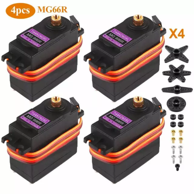 4 x MG996R Standart Digital Servomotor Metall Drehmoment für Robot Boot RC Motor