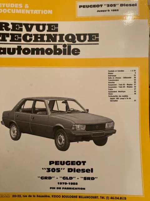 revue technique Peugeot 305 Diesel GRD GLD SRD Berline et break de 1979 à 1982