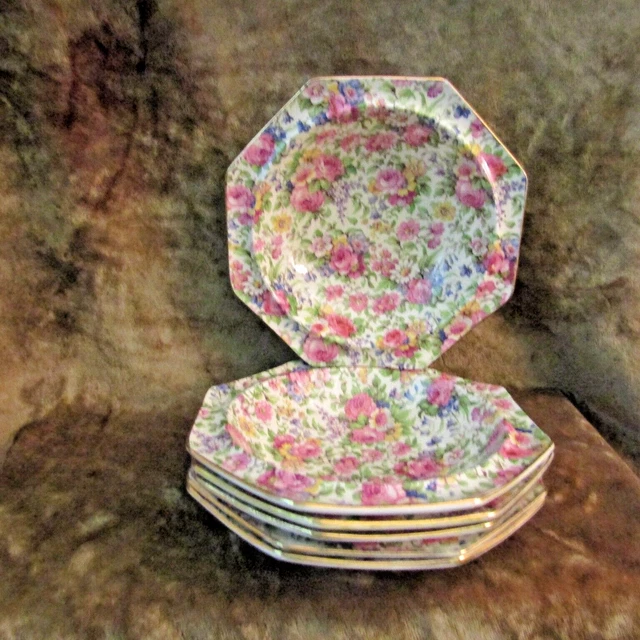 Vtg Set of (6)  Grimwades/Royal Winton SUMMERTIME Chintz  Cereal/Berry Bowls