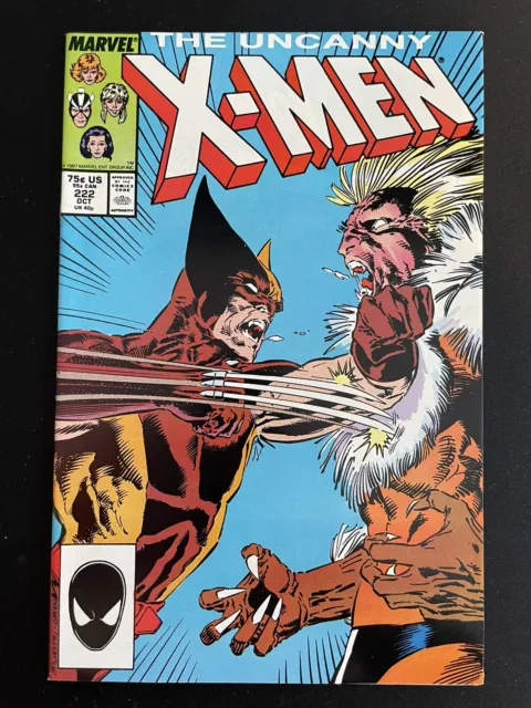 Uncanny X-Men #222 Wolverine vs Sabertooth 1987 Marvel Comics 9.0 Or Better
