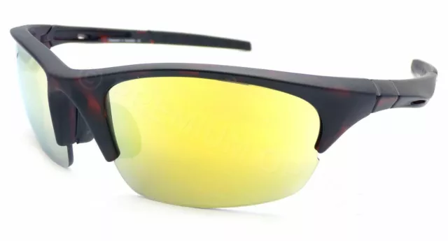 Dirty Dog ECCO Sonnenbrille Sport dunkelmatt Schildkröte mit gold verspiegelten Gläsern 58076