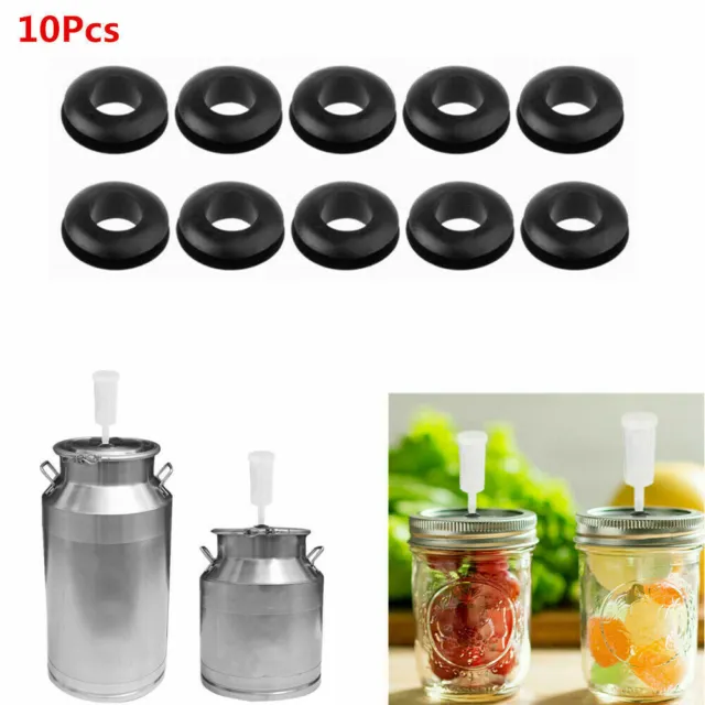 10 Silicone Ring Seal Lids Cap Washer Grommet for Mason Jar Fermentation Airlock