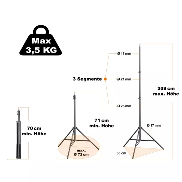 Trépied pour lampe walimex WT-803, 208 cm 2