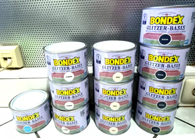 Bondex Glitzer- Basis Lack, 11 Dosen  a´ 500 ml 4 versch. Sorten