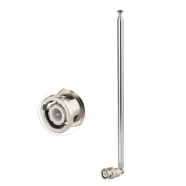 Antenna Telescopica Portatile 27MHz BNC Per CB Radio - Guadagno 1.8dbi, 20W, Acciaio Inox