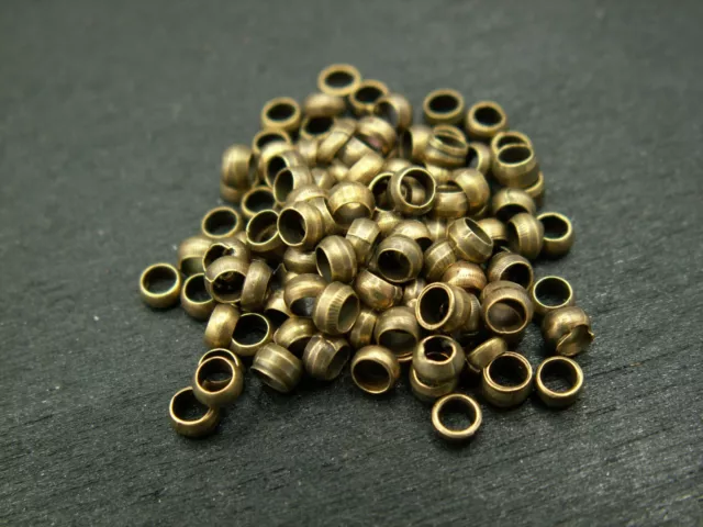 3mm Quetschperle rund bronze bronzefarben Crimp Perle 10 - 1000 Stück SB 96