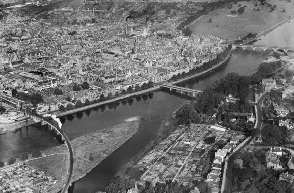 PERTH SHOWING THE Bridges and North Inch Golf Course Scotland 1930s OLD ...