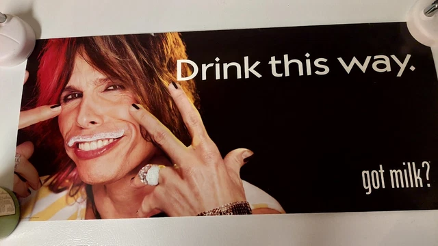 AEROSMITHS STEVEN TYLER "Got Milk" 22.5" X 10" 2002 Poster $13.95