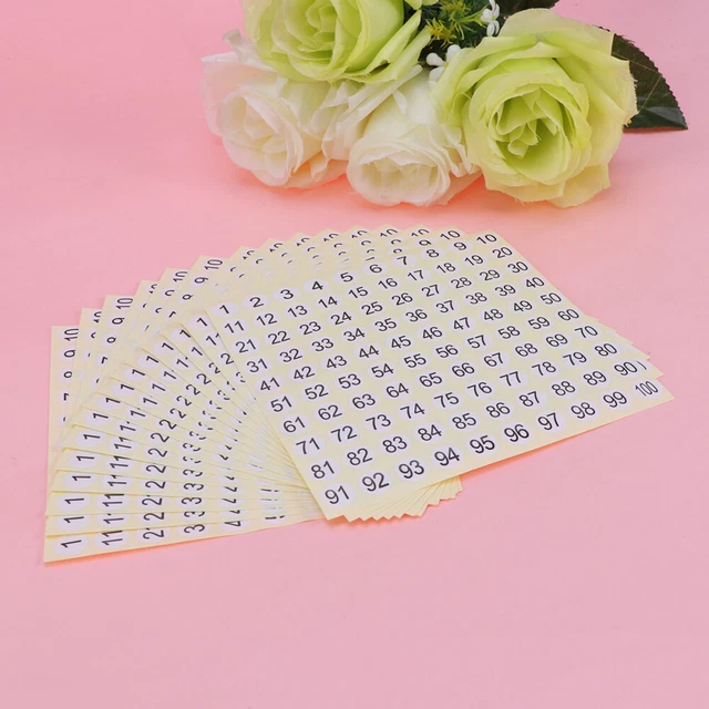 15 SHEETS DIGITAL Number Label Bottle Label Sticker Paper Letter ...