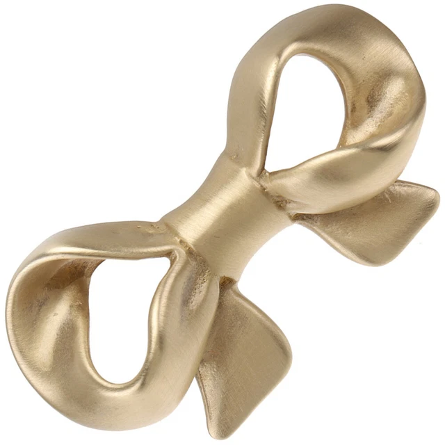 Bow Handle Brass Cupboard Door Pulls Cabinet Furniture Dresser Drawer Handles