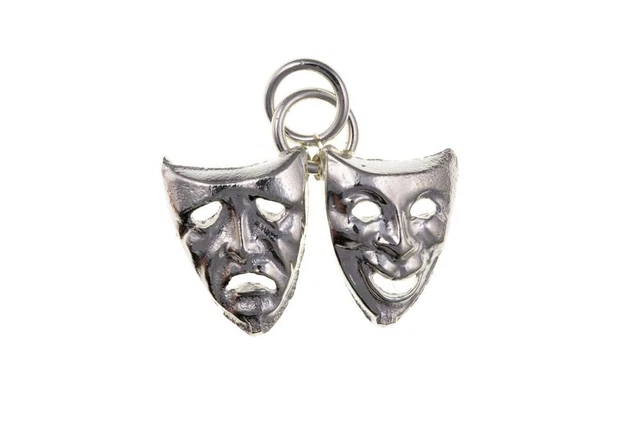 Comedy & Tragedy Charm Pendant Sterling Silver