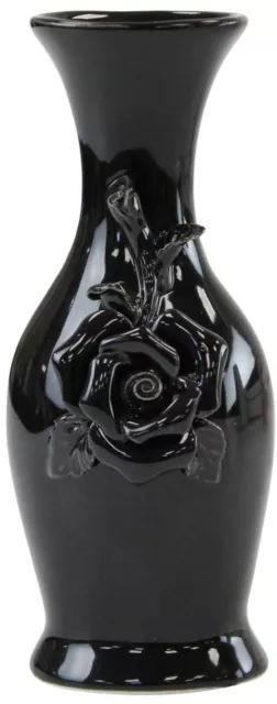 14 cm Keramik Knospen Vase schwarz 3D Blumendekoration dünne Flasche Hals Ornament