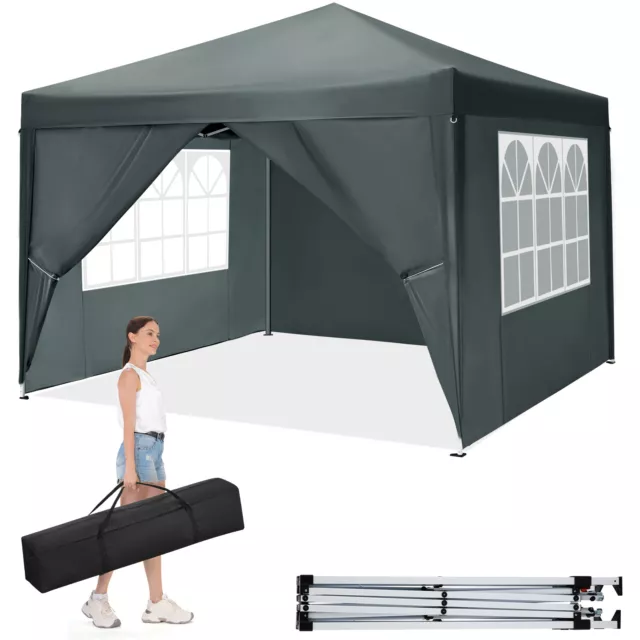 Pavillon 3x3m Faltpavillon Pop Up Wasserdicht UV Schutz Stabil Pavillion Faltbar