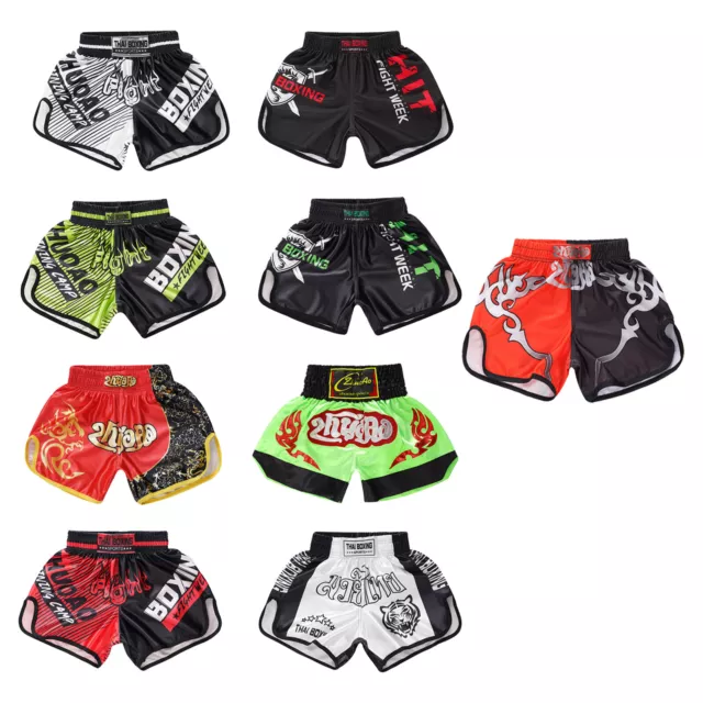 UK Boys Boxer Shorts Stylish Wrestling Grappling Boxing Gym Trunks Muay Training