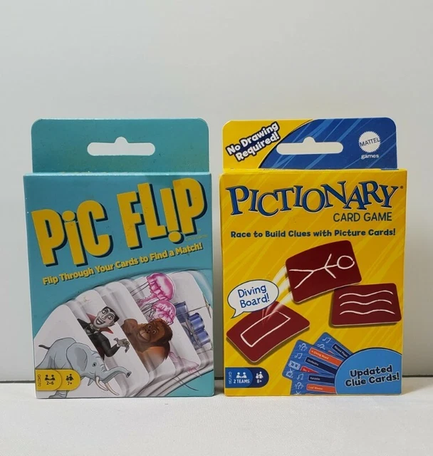 MATTEL PIC Flip Card Game, Pictionary Cards Games 2 card Games EUR 9,22