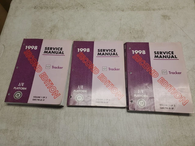 1998 Geo Tracker Second Edition Service Shop Repair Manual 3 Volume Set