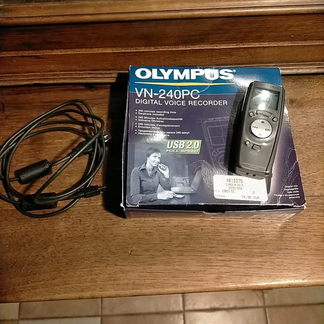 Dictaphone Enregistreur numérique Olympus  VN 240 PC Boîte avec cordon USB 2.0