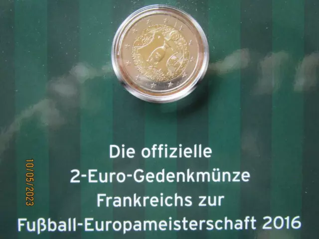 Coincard Frankreich France Francia 2 Euro Gedenkmünze 2016 "Europameisterschaft" 3