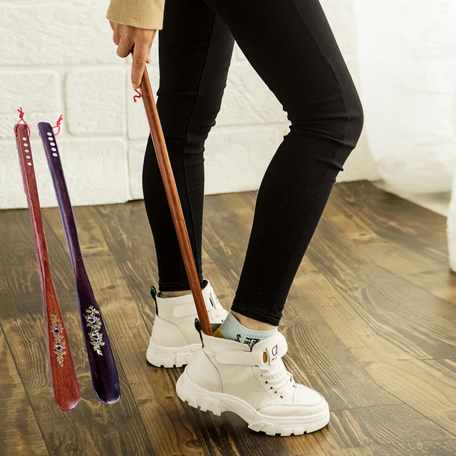 EXTRA LONG HANDLE Shoehorn Shoe Horn AID Stick Wooden 55cm 21.5