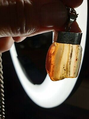Old Amber Pendent on Silver Chain (C) …beautiful collection and accent piece