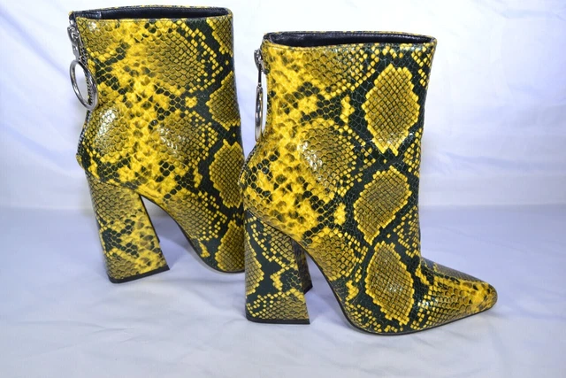 Yellow snakeskin deals booties
