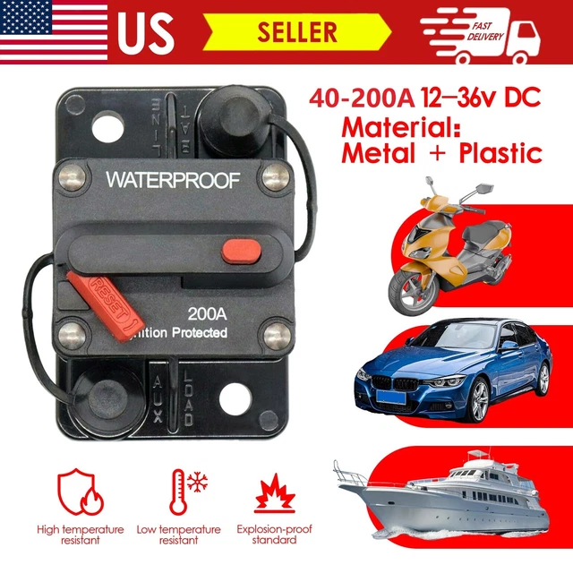 Disjoncteur de réinitialisation manuelle automatique 12-36V support stéréo de