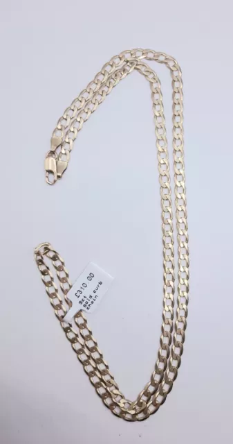 9ct Yellow Gold Curb Chain 22.5 Inches 11.3g
