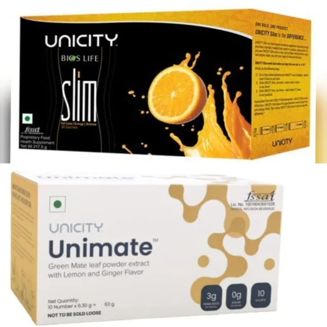 Extracto en polvo de hoja de Unicity Unimate Green Mate y Unicity Bios Life Slim