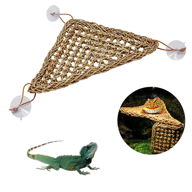 Reptile Hammock Basking Platform Lizard Lounger Hanging Bed with Suction Cup 3