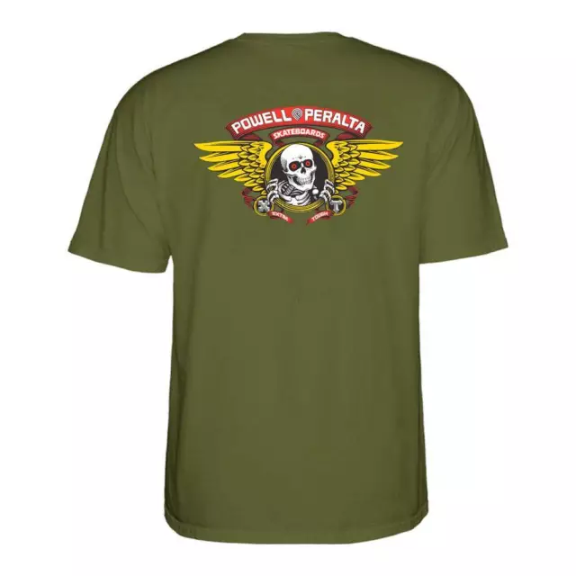 Powell Peralta Winged Ripper Skate T-Shirt - Military Green