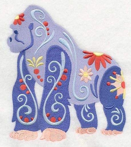 Embroidered Fleece Jacket - Flower Power Gorilla L5990 Sizes S - XXL