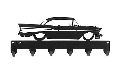 SWEN Products FARRELL 57 CHEVY Black Metal Key Chain Holder Hanger