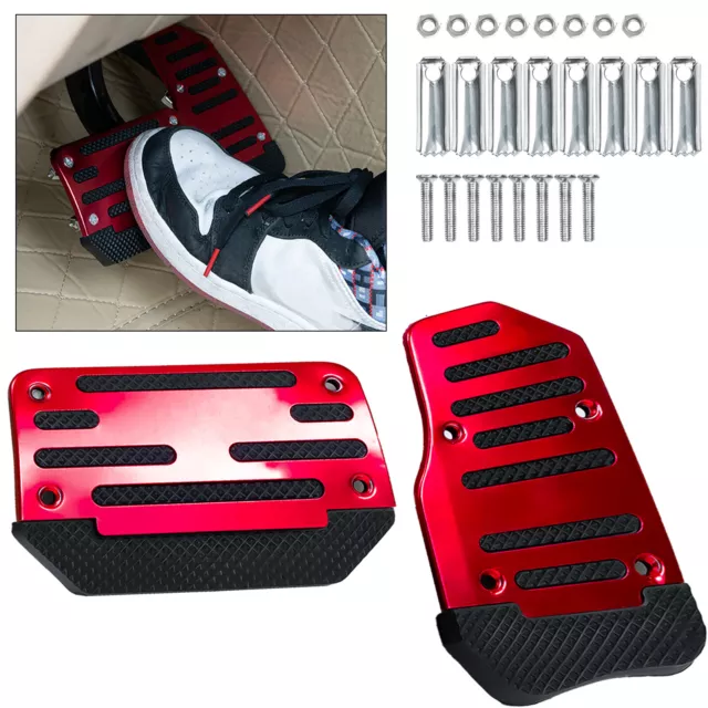 Universal Non Slip Automatic Gas Brake Foot Pedal Pad Cover Red Car Accessories, 3