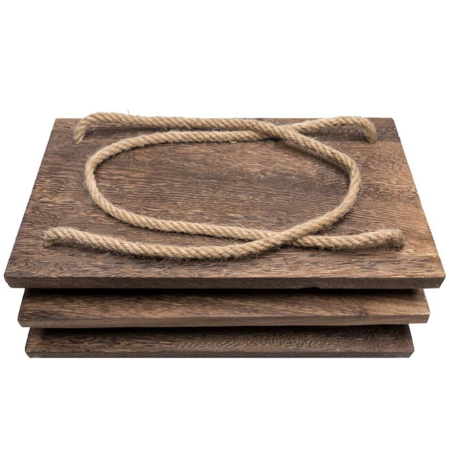 1 pz arazzo da parete in legno vaso per piante scaffale corda di canapa vaso da fiori appeso rack