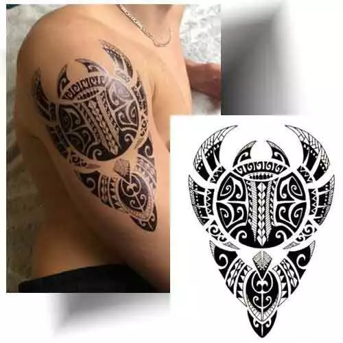► TATOUAGE TEMPORAIRE POLYNÉSIEN RAIE MANTA - Tattoo éphémère bras ◄