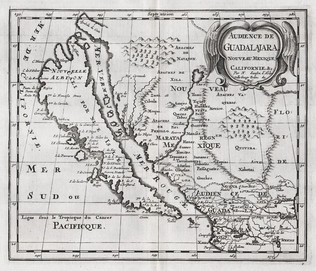 California island Mexico United States Kalifornien Mexiko map Karte Sanson 1680
