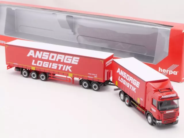 Herpa 301121 Scania Gardinenplanen-EuroCombi Ansorge NEU! OVP 1703-10-03