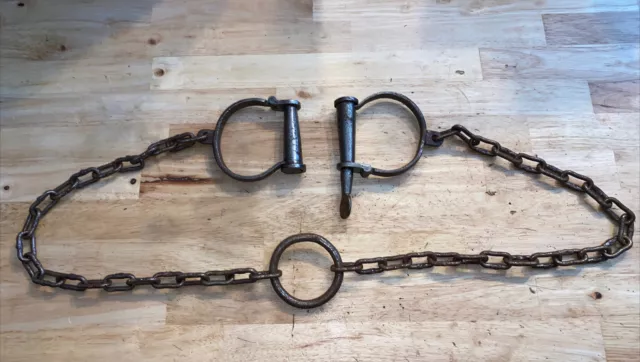 Leg Iron Shackles Rustic Jailer Prison Guard Cast Iron Metal Handcuffs Jail GIFT