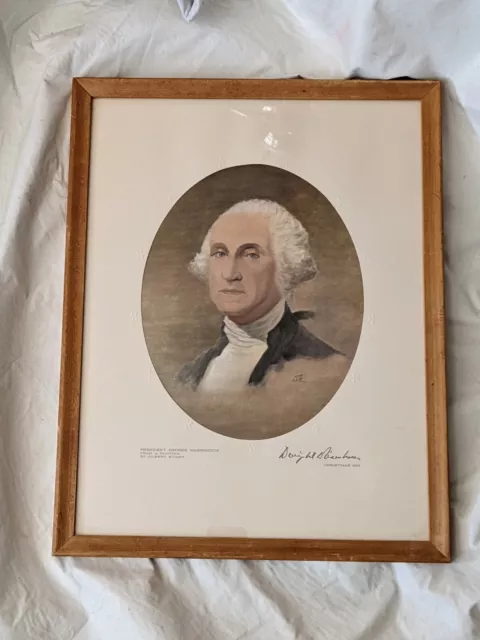 1954 Dwight Eisenhower Natale Bianco Casa Regalo Stampa George Washington Stuart