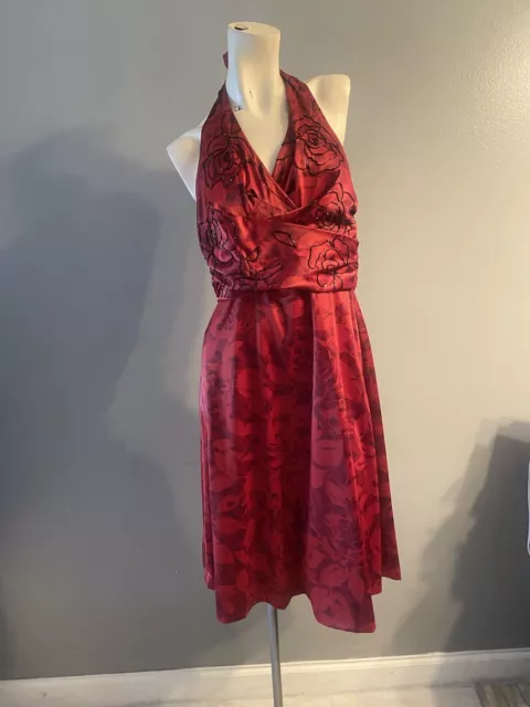 DONNA RICCO HALTER A-Line Red Wine Formal Dress Size 6 $50.00 - PicClick