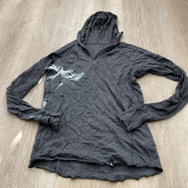 Duckworth 1/4 Zip Hoodie S Heather Gray Base Layer Ramboullet Merino Wool Women