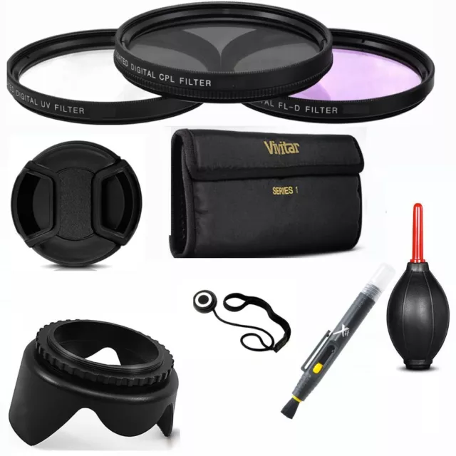 40.5mm HD 3 FILTER KIT+LENS HOOD + LENS CAP + ACCESSORIES FOR SONY ALPHA A6000