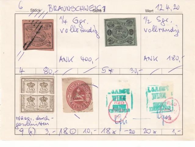Briefmarken - Altd. Staaten - Braunschweig - Nr. 4 + 5* (953)
