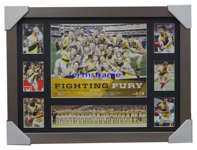 Richmond Deluxe AFL Official Print Silver Frame 2017 Premiers Cotchin Martin