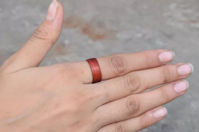 Free Shipping Natural Wood Ring Wooden Finger Rings Women Jewelry Red Wood Ring